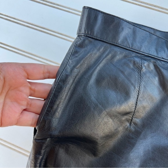 Wilson’s Leather Vintage Pencil Skirt size 10 Black Pockets Split Button & Zip - Picture 6 of 16